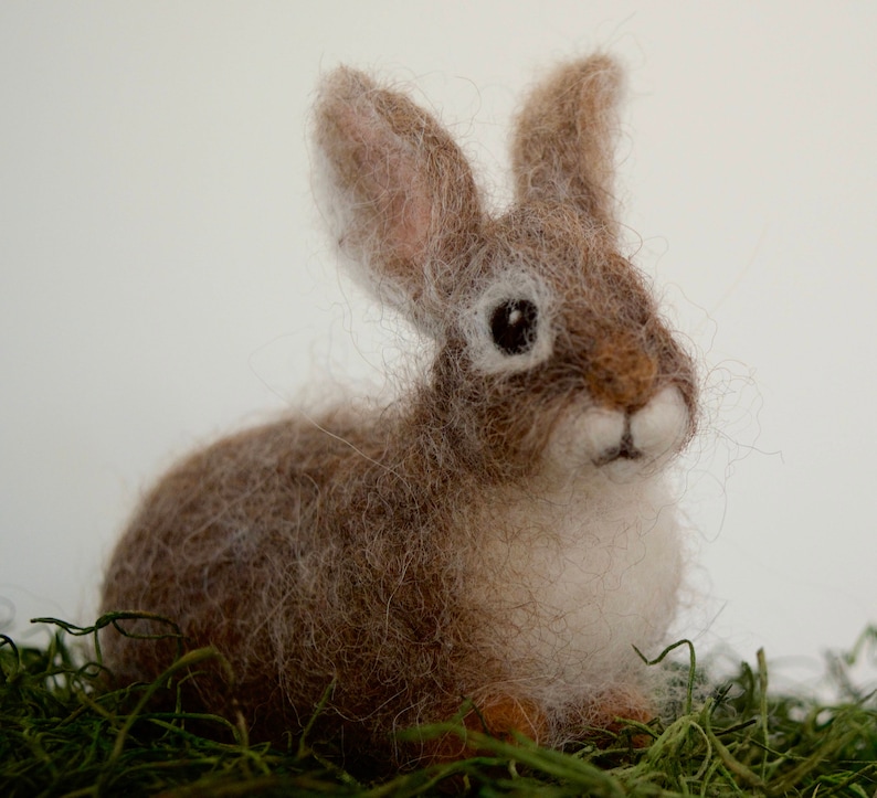Needle Felted Bunny Cottontail Rabbit Baby Young Woodland Animal image 6