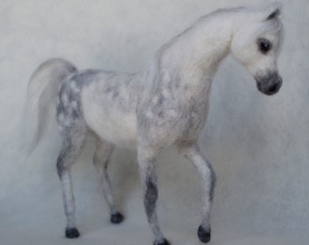 Arabian Horse Needle Felt Dapple Grey