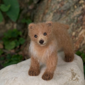 Grizzly Bear Cub, Needle felted Brown Bear Baby Animal image 8