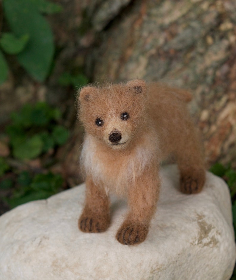 Grizzly Bear Cub Needle felted Brown Bear Baby Animal Etsy