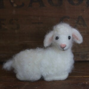 Needle Felted Lamb, Wool Baby Sheep, Nativity image 2