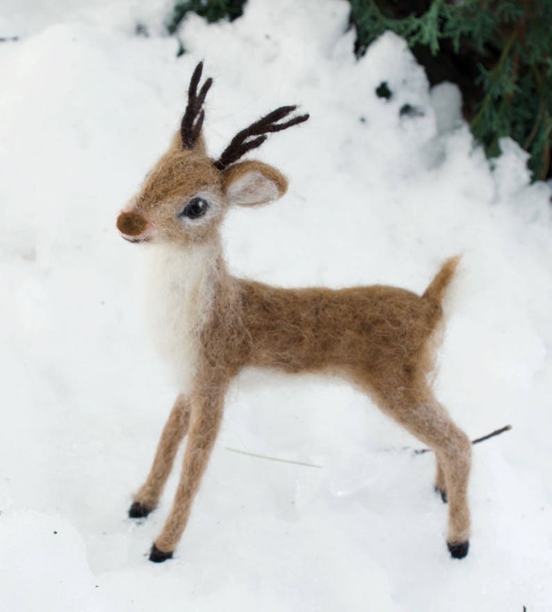 Needle Felted Reindeer, Christmas Santa Reindeer image 2