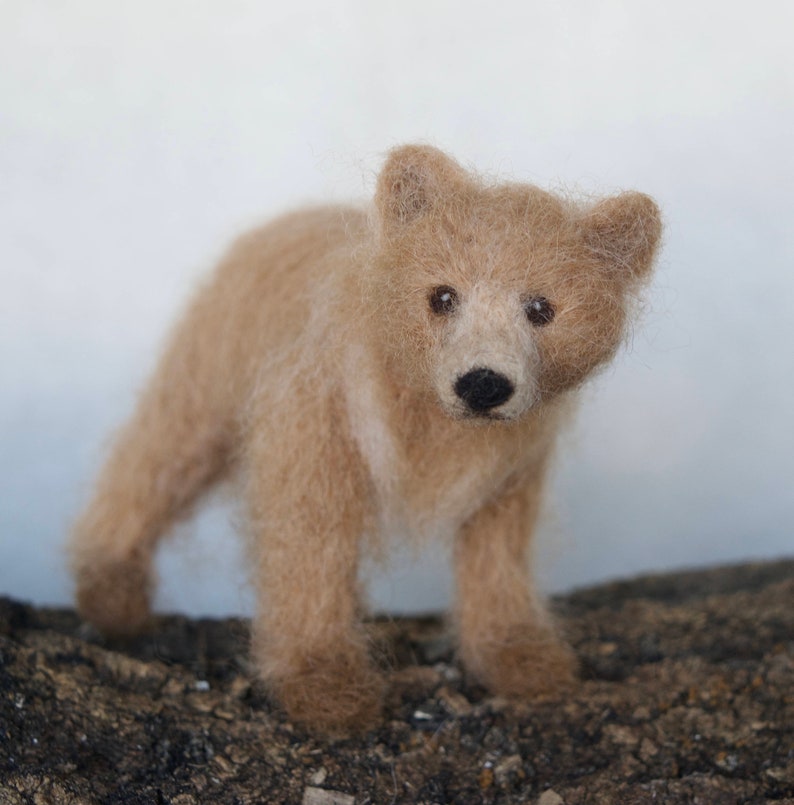 Grizzly Bear Cub, Needle felted Brown Bear Baby Animal image 1