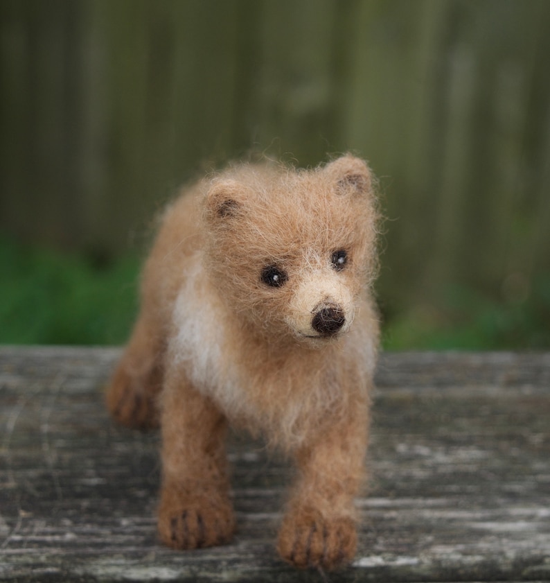 Grizzly Bear Cub, Needle felted Brown Bear Baby Animal image 2