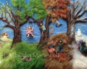 Waldorf Seasons Needlefelt Wool Painting, Custom