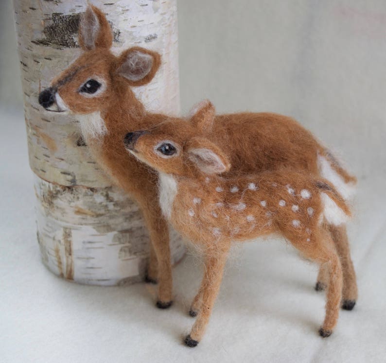 Needle Felted Deer Fawn, White Tailed, Wool image 8