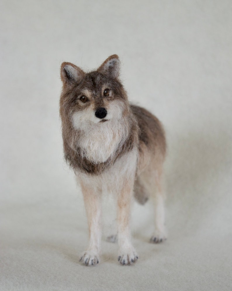 Needle Felted Grey Wolf Custom Original Realistic Wolves Etsy