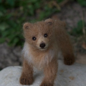 Grizzly Bear Cub, Needle felted Brown Bear Baby Animal image 6