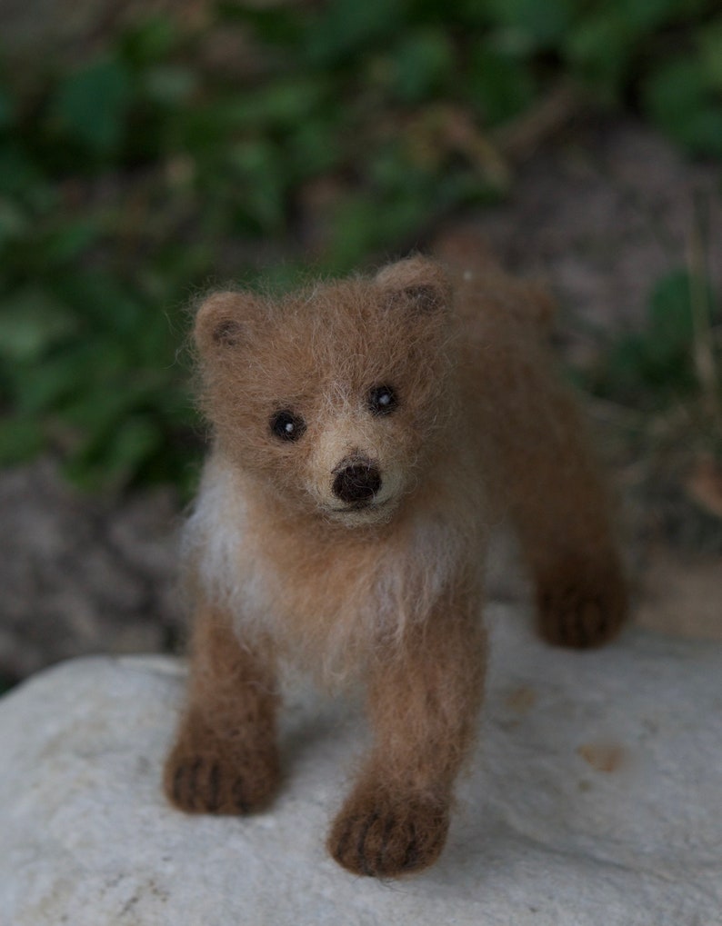 Grizzly Bear Cub, Needle felted Brown Bear Baby Animal image 6
