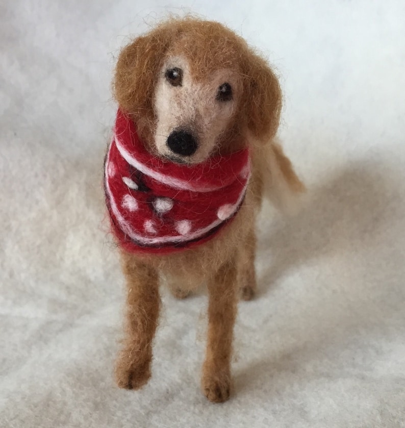 Needle Felted Dog Wool Pet Portrait Golden Retriever Senior Etsy