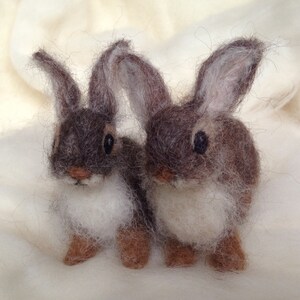 Needle Felted Bunny Cottontail Rabbit Baby Young Woodland Animal image 4