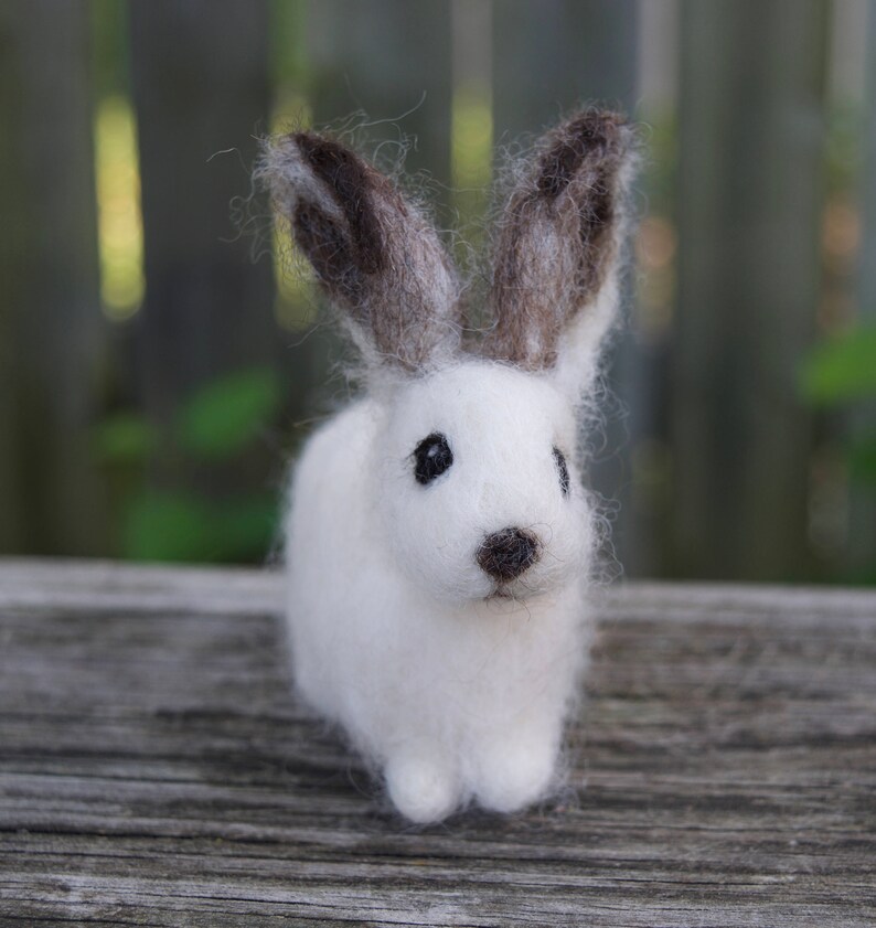 Needle Felted Arctic Hare Bunny Rabbit White - Etsy