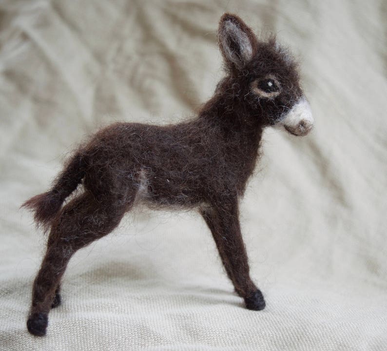 Needle Felted Baby Donkey Miniature Foal Etsy