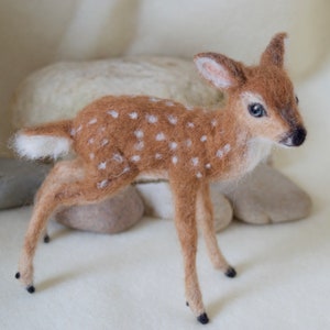 Needle Felted Deer Fawn, White Tailed, Wool image 10