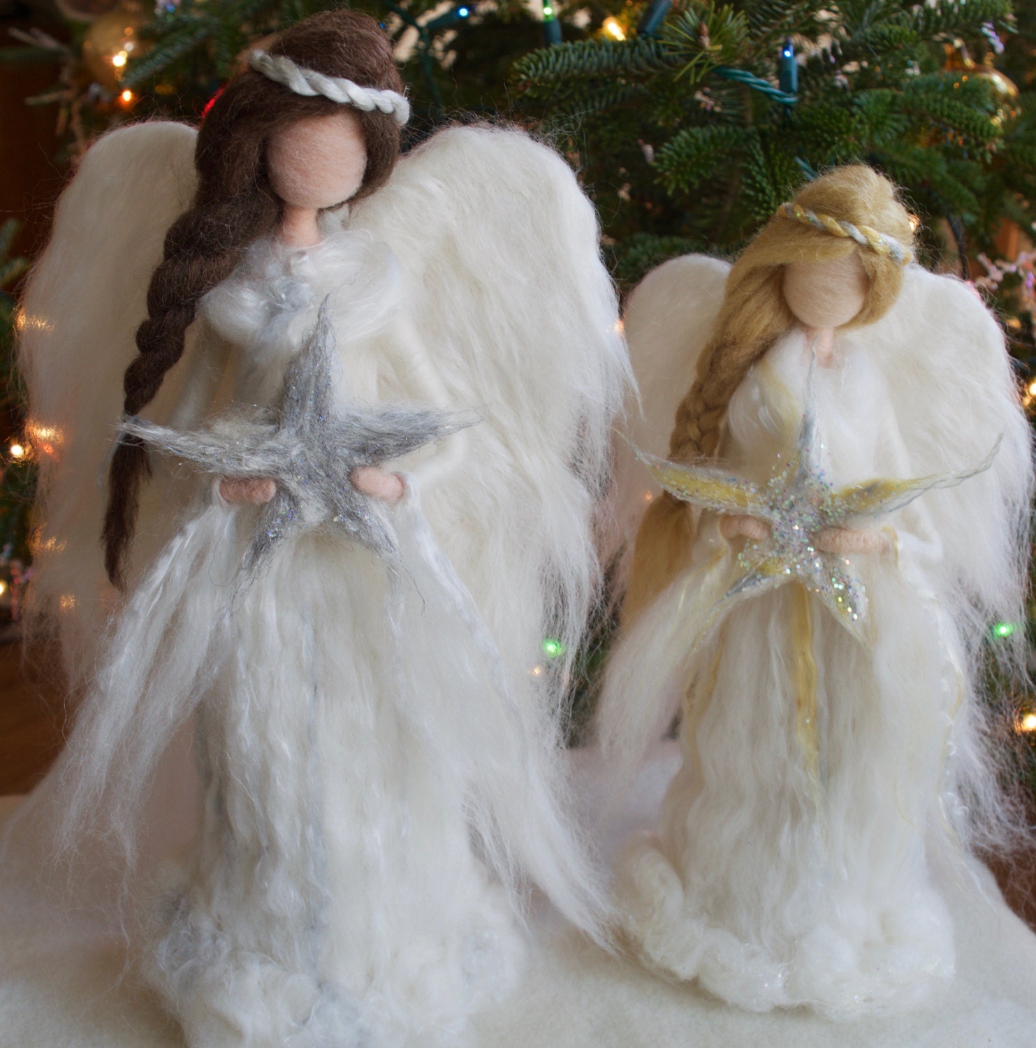 Angel Tree Topper Needle Felted Large NOTE WAIT TIME Etsy