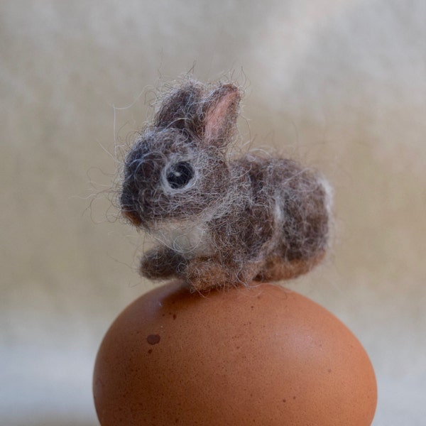 Needle Felted Bunny, Cottontail Rabbit, Tiny MADE TO ORDER