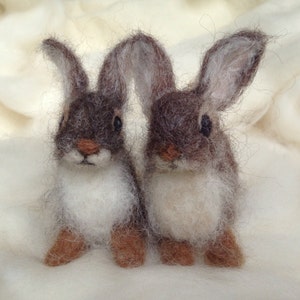 Needle Felted Bunny Cottontail Rabbit Baby Young Woodland Animal image 3