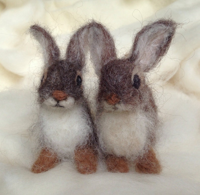 Needle Felted Bunny Cottontail Rabbit Baby Young Woodland Animal image 3