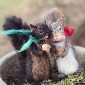 Needle Felted Squirrel Grey, Poseable image 4