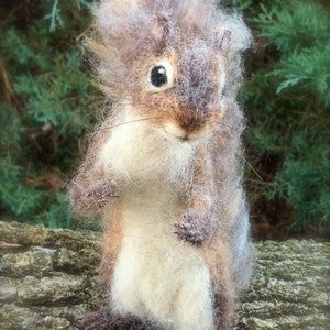 Needle Felted Squirrel Grey, Poseable image 7