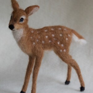 Needle Felted Deer Fawn, White Tailed, Wool image 9