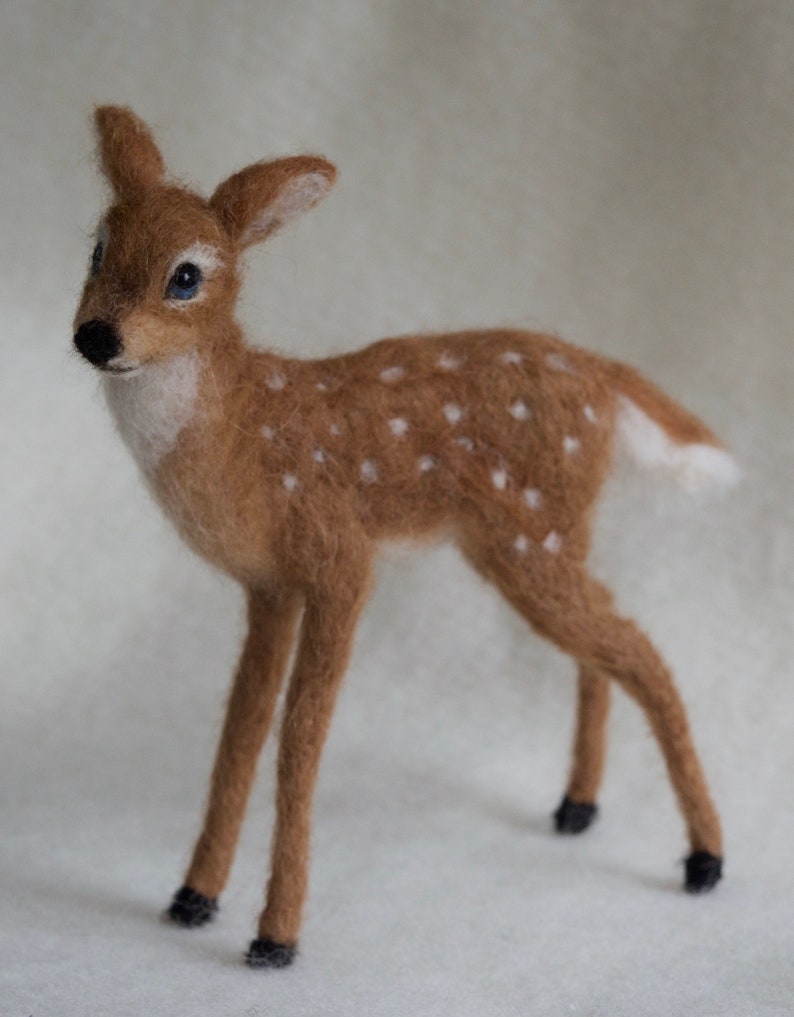 Needle Felted Deer Fawn, White Tailed, Wool image 9