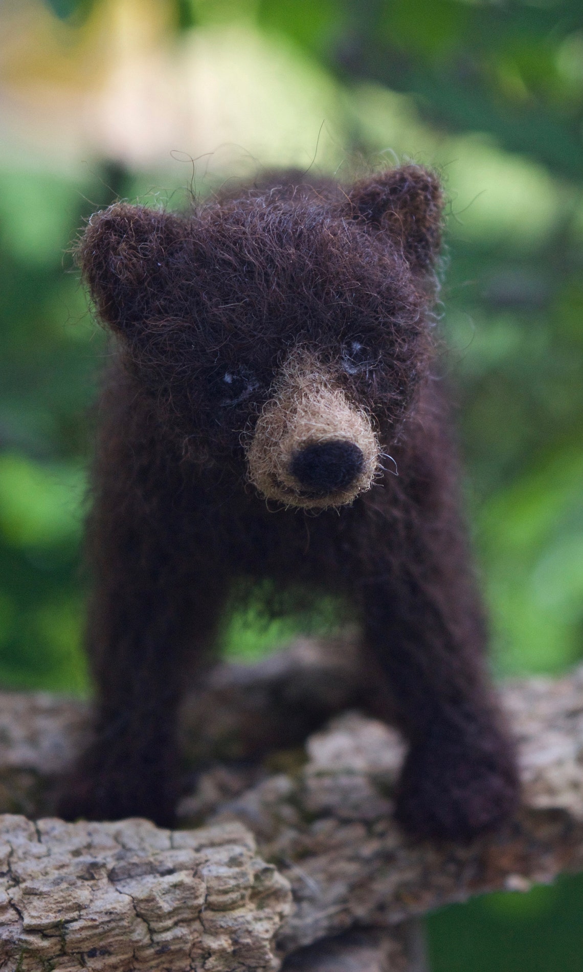 Needle Felted Black Bear Cub Poseable Baby Dark Brown Bear Etsy