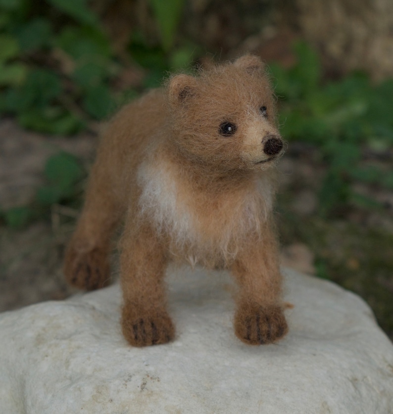 Grizzly Bear Cub, Needle felted Brown Bear Baby Animal image 7