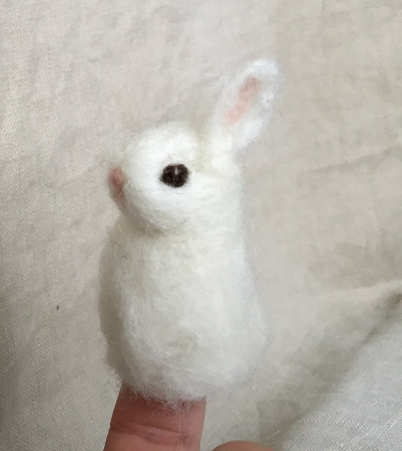 Needle Felted Finger Puppet Bunny Rabbit Waldorf Etsy