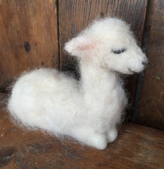 Llama Baby Needle Felted Miniature Animal Soft Sculpture - Etsy