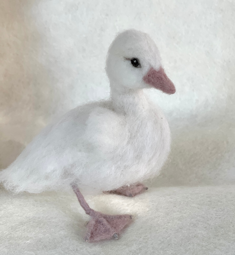 Needle Felted Baby Swan Life Sized Wool Swan Etsy
