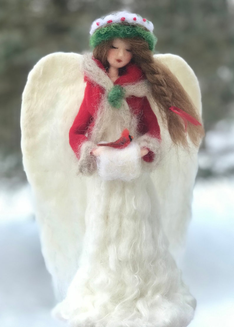 Angel Tree Topper Snowy Woods Needle Felt NOTE WAIT TIME image 6