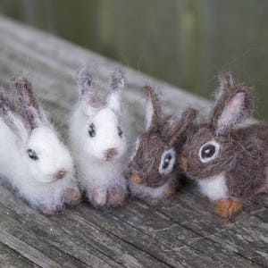 Needle Felted Arctic Hare Bunny Rabbit, Tiny Miniature - Etsy