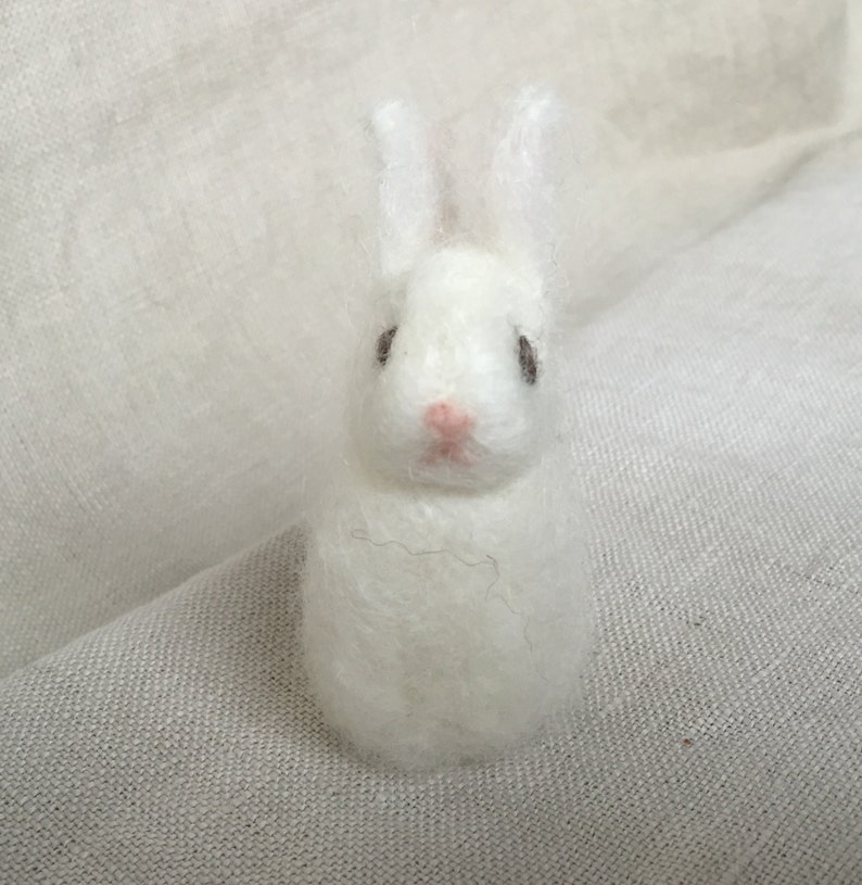 Needle Felted Finger Puppet Bunny Rabbit Waldorf Etsy