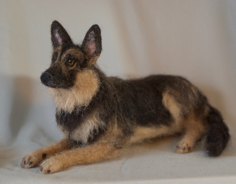 Needle Felted German Shepherd Wool Pet Portrait Etsy