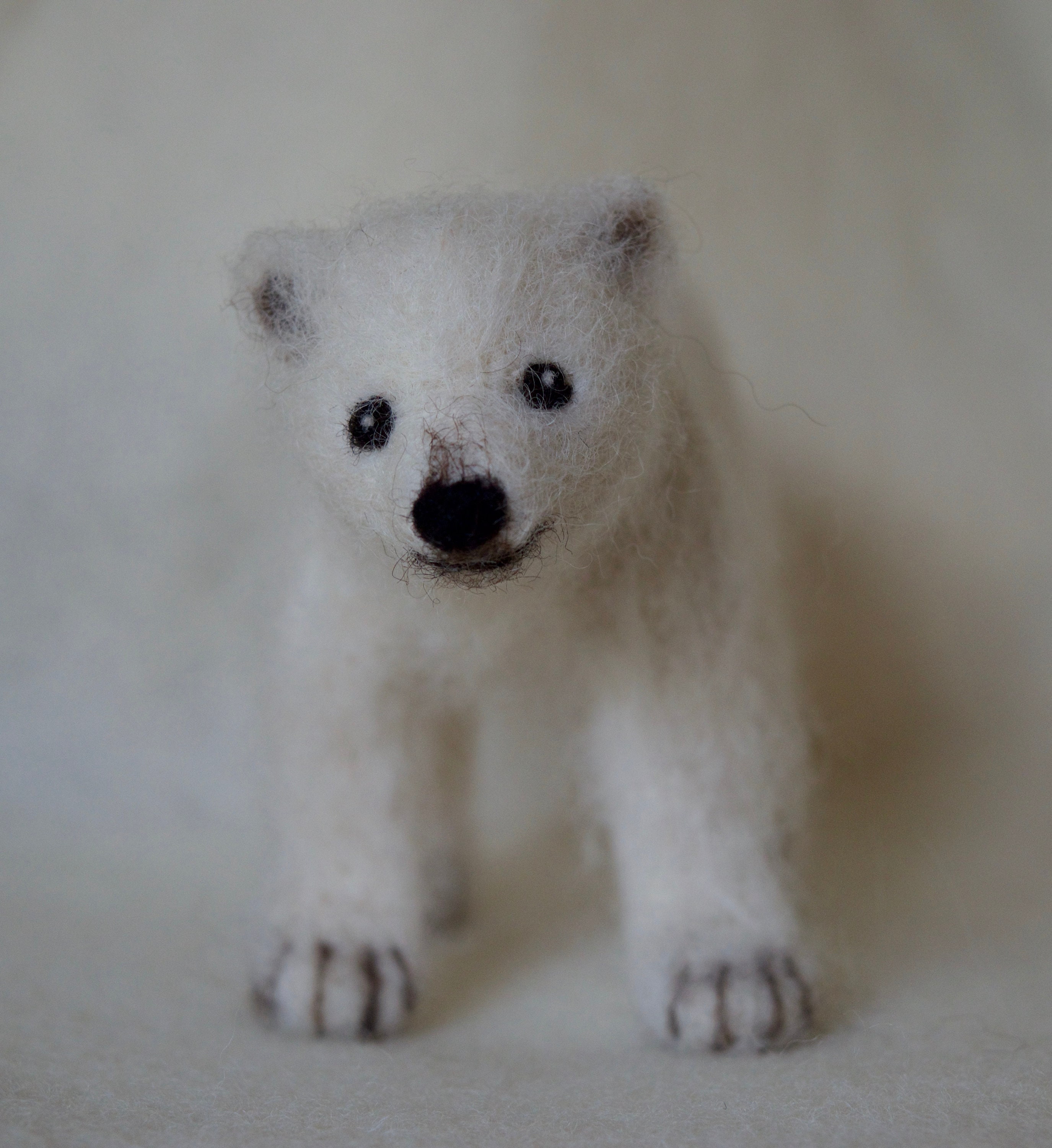 Needle Felted Polar Bear Cub, Poseable MADE TO ORDER - Etsy