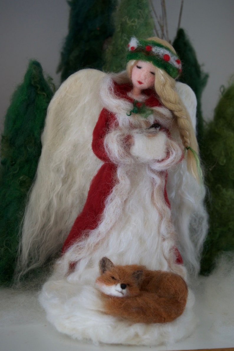 Angel Tree Topper Snowy Woods Needle Felt NOTE WAIT TIME image 3