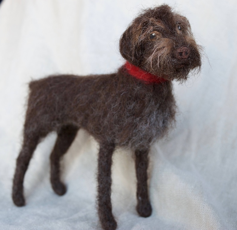 Needle Felted Wirehaired Pointing Griffon, Wool Pet Portrait image 1