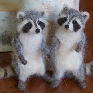 Raccoon Needle Felted Baby, Woodland Baby Animal, Wool Forest Decor, 4 to 5 inches image 6