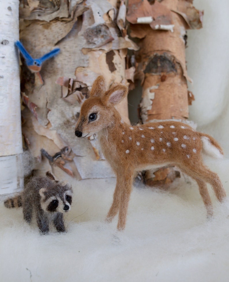 Needle Felted Deer Fawn, White Tailed, Wool image 4