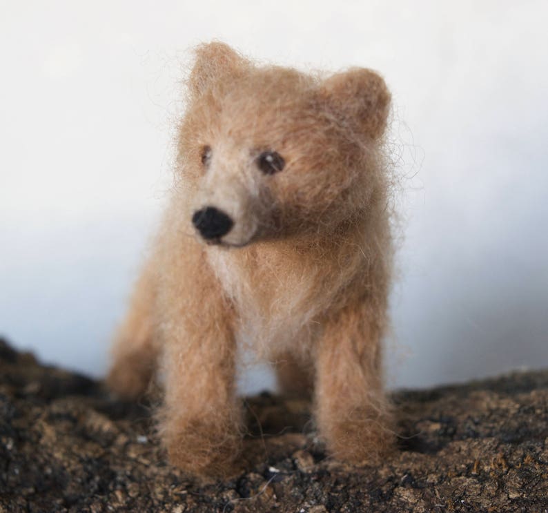 Grizzly Bear Cub, Needle felted Brown Bear Baby Animal image 4