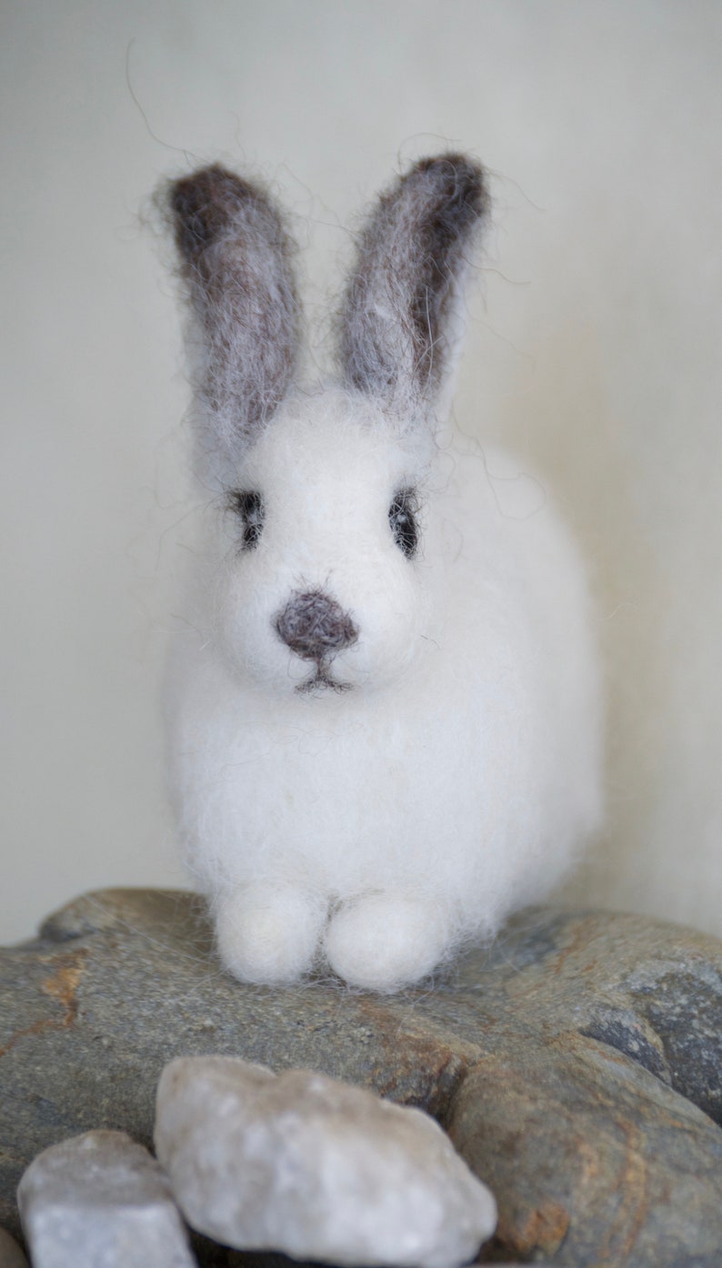 Needle Felted Arctic Hare Bunny Rabbit White - Etsy