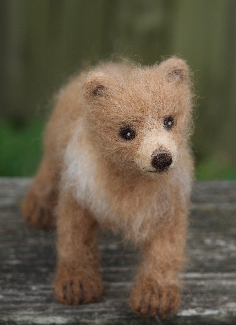 Grizzly Bear Cub, Needle felted Brown Bear Baby Animal image 3