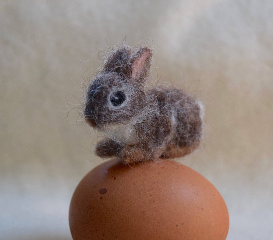 Needle Felted Arctic Hare Bunny Rabbit, Tiny Miniature - Etsy