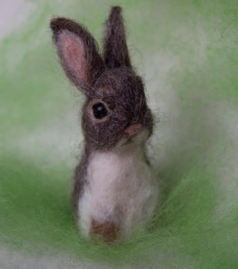 Needle felt finger puppet Bunny Rabbit Waldorf Etsy