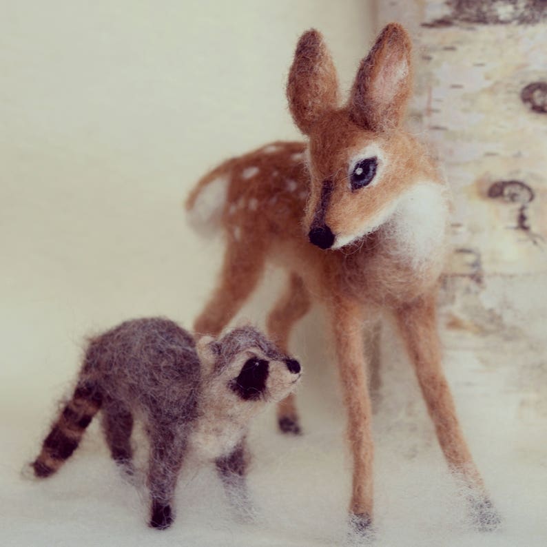 Needle Felted Deer Fawn, White Tailed, Wool image 5