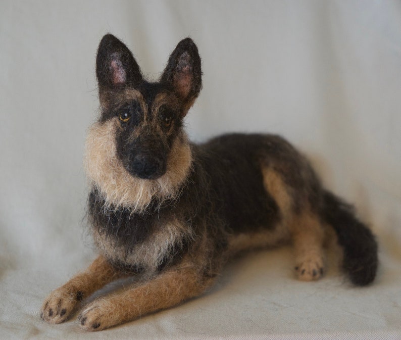 Needle Felted German Shepherd Wool Pet Portrait Etsy
