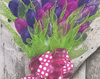 Tulpenstrauß, Tulpenfreude - Frühlingskranz