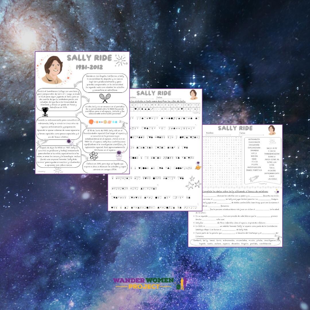 Sally Ride Color Printable Sally Ride - Su Historia Y Actividades Divertidas - Hojas De Trabajo ...