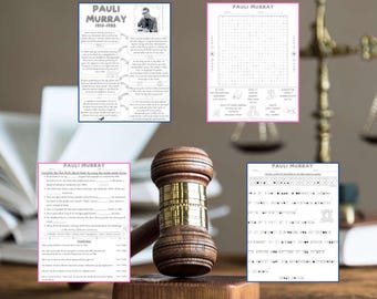 Pauli Murray - Aprende su historia con actividades divertidas - Hoja de trabajo imprimible educativa